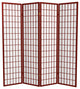 6' Tall Window Pane Shoji Screen, Rosewood, 4 Panels