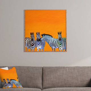 Deny Designs Clara Nilles Candy Stripe Zebras Framed Wall Art