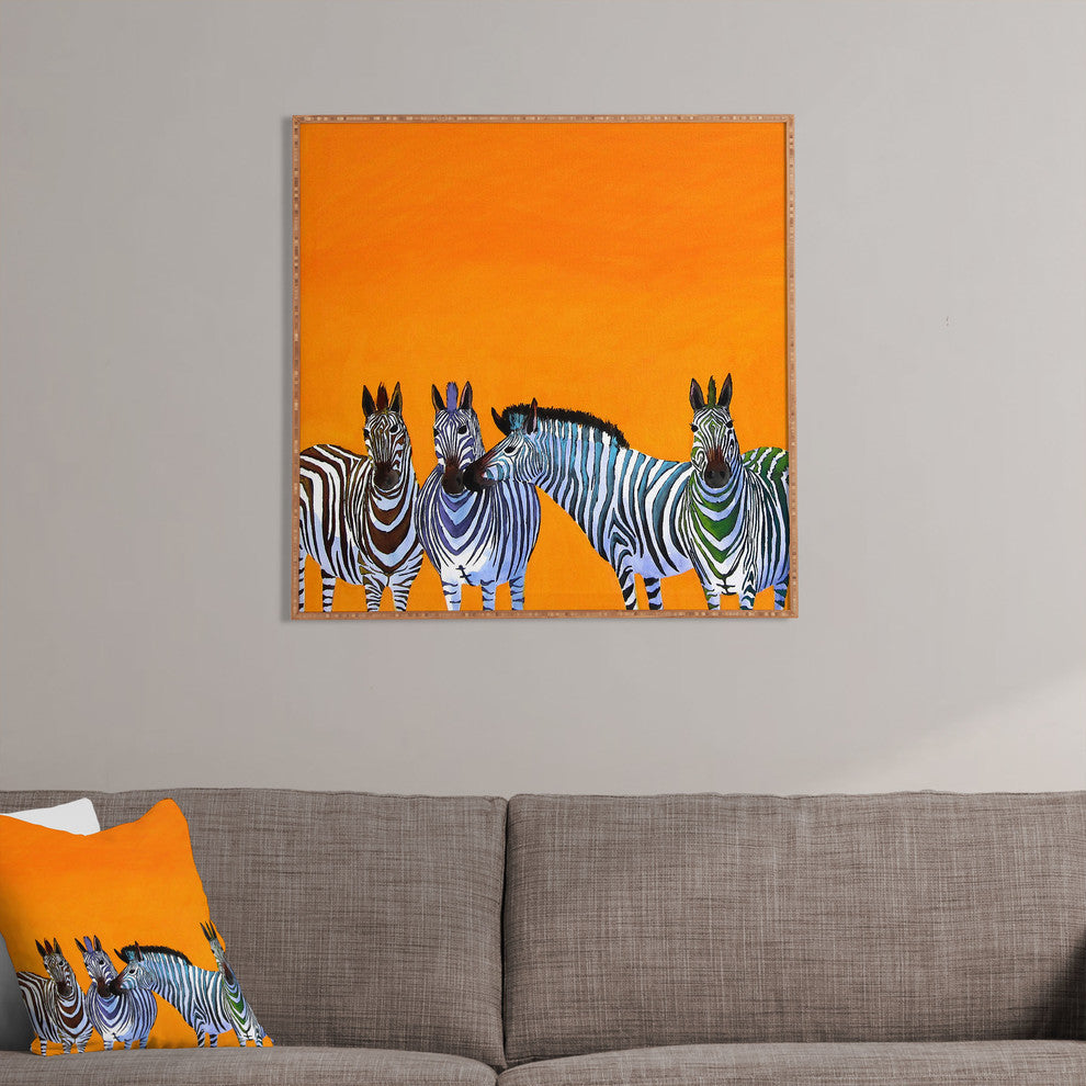 Deny Designs Clara Nilles Candy Stripe Zebras Framed Wall Art