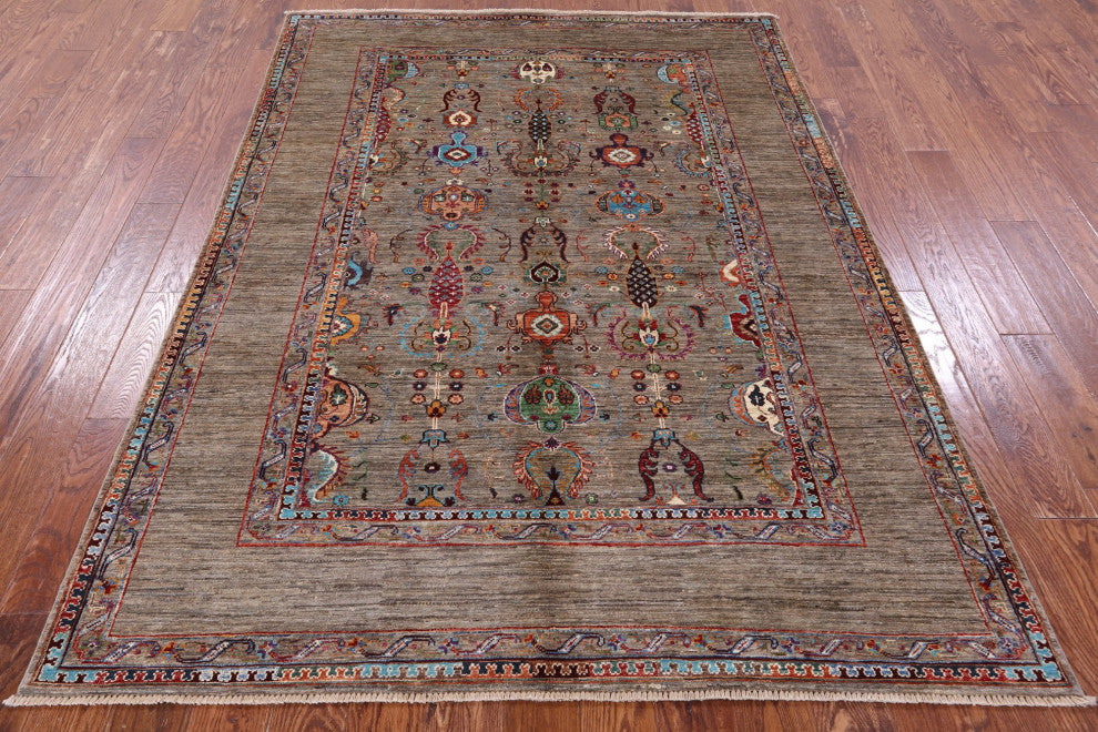 Hand Knotted Persian Tabriz Wool Rug 5' 8" X 7' 10" Q10579