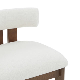 Safavieh Couture Macey Boucle Counter Stool, Ivory/Walnut