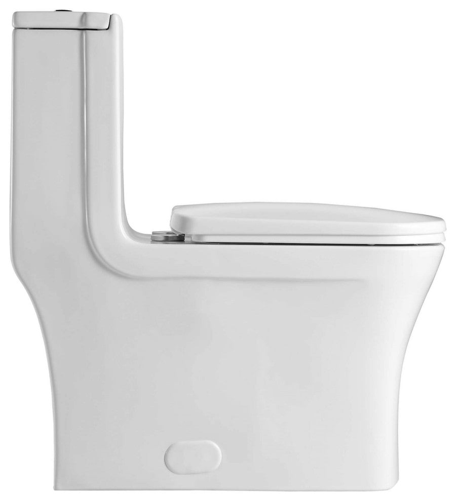 Fine Fixtures Dual-Flush Elongated One-Piece Toilet with High Efficiency Flush