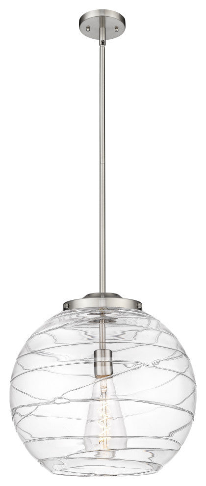 Deco Swirl Pendant, Brushed Satin Nickel, Clear Deco Swirl, Clear Deco Swirl