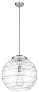 Deco Swirl Pendant, Brushed Satin Nickel, Clear Deco Swirl, Clear Deco Swirl