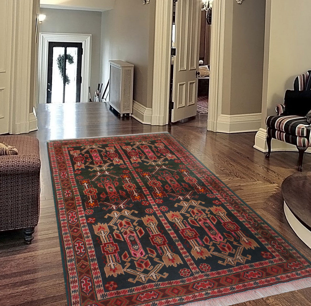 Fine Vintage Distressed Lenore Charcoal/Brown Runner, 2'10x11'4