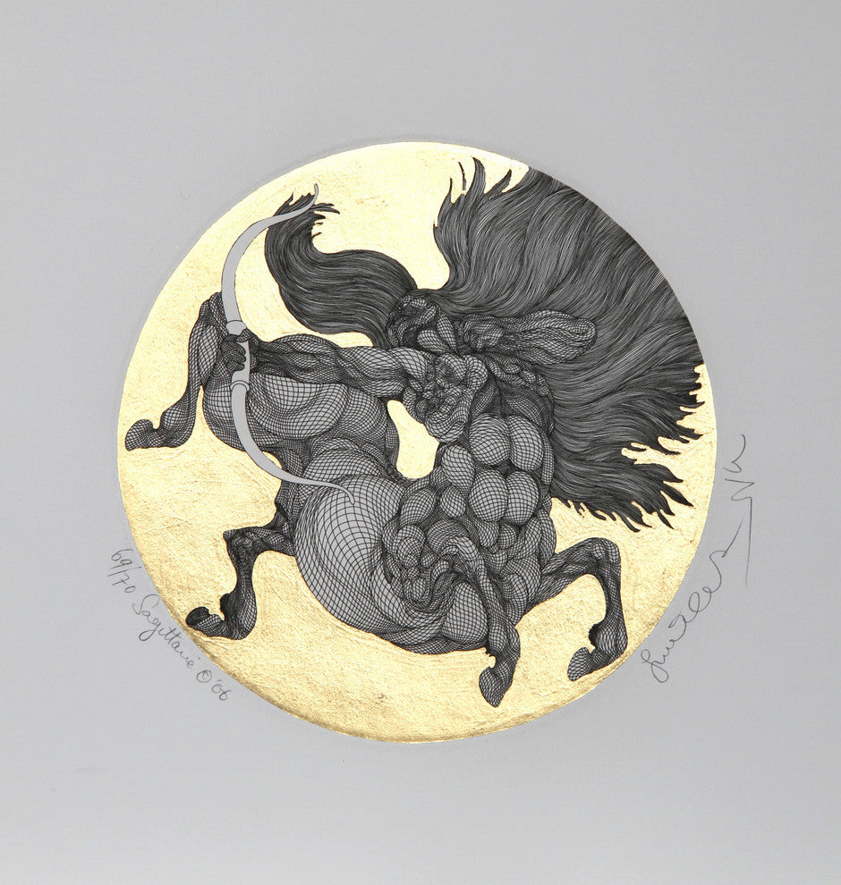 Guillaume Azoulay "Zodiacs : Sagittarius" Etching