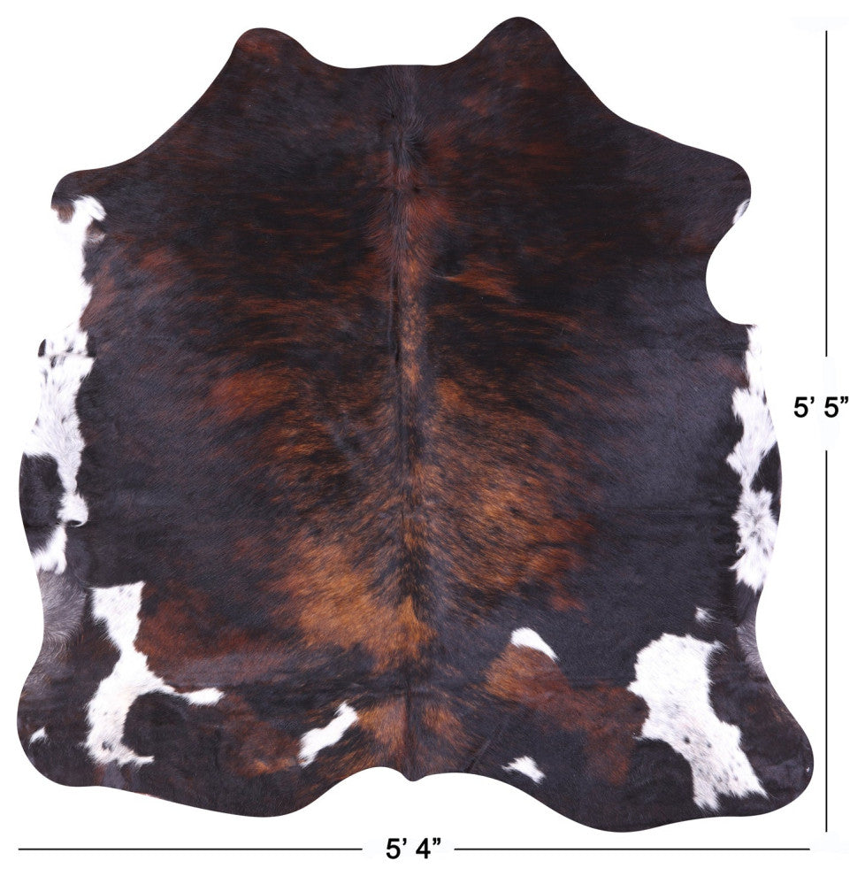 5' 5" X 5' 4" Natural Cowhide Rug C2393