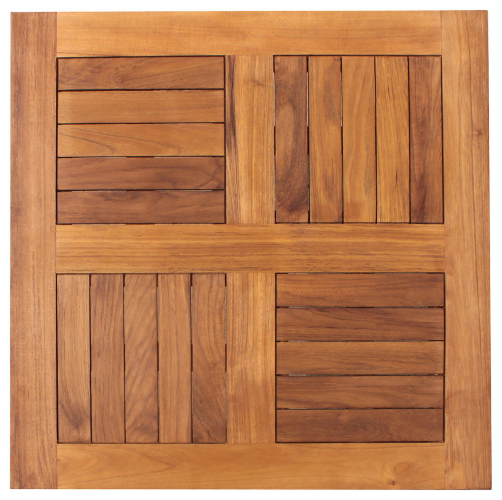 Teak Wood Florence Outdoor Patio Bistro Table, 35"