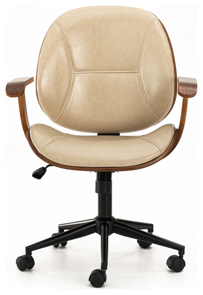 Beige Gaslift Adjustable Swivel Office Chair