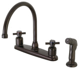 8" Centerset Kitchen Faucet, Sprayer, Oil Rubbed Bronze