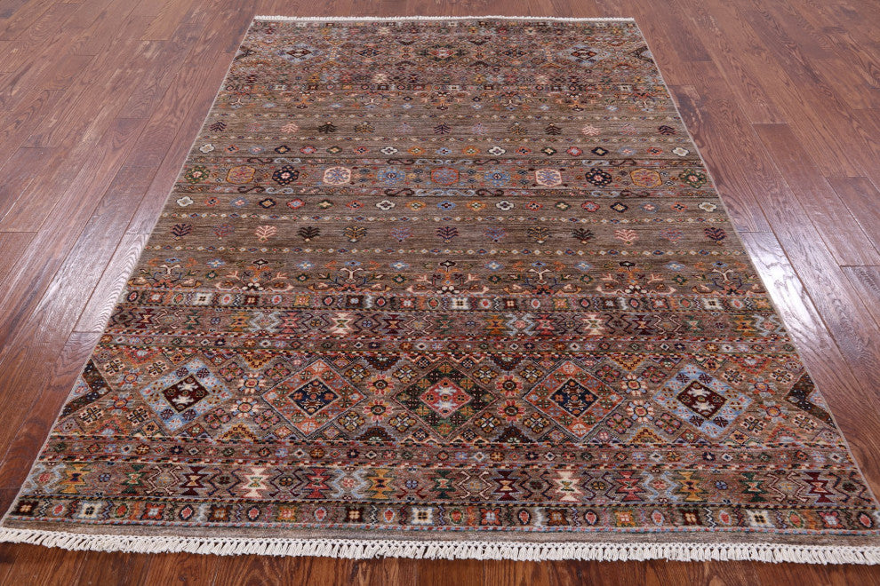 5' 8" X 7' 11" Handmade Super Kazak Khorjin Rug Q10178