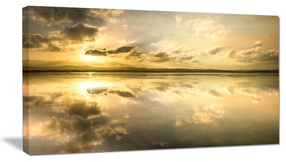 "Amazing Foreshore Reserve Reflection" Seashore Canvas Print, 32"x16"
