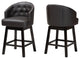 Tinalyn Swivel Counter Stool, Set of 2, Dark Brown/Espresso Brown, Faux Leather