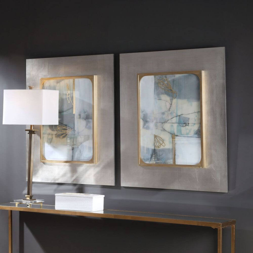 Uttermost Gilded Whimsy 31x37" Abstract Prints, 2-Piece Set