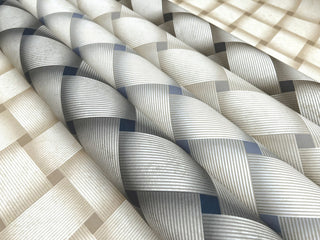 Smokey Blue Bayside Basket Weave Wallpaper