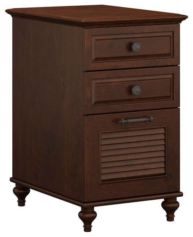 Vertical Wooden Filing Cabinet With 3 Drawer, Coastal Cherry