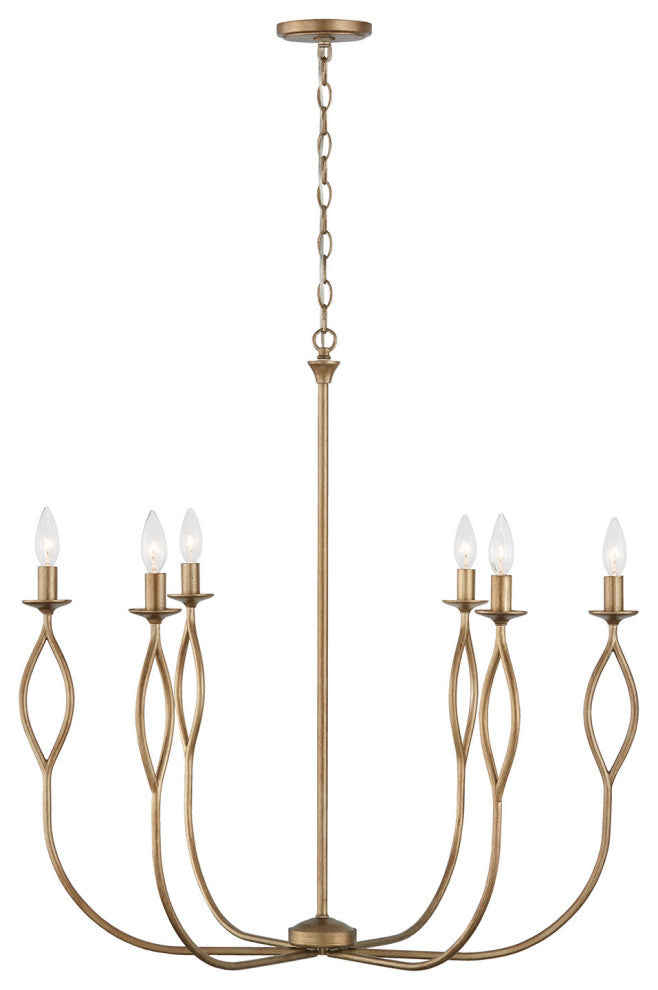 Capital Lighting 452562 Cohen 6 Light 31"W Taper Candle Style - Mystic Luster