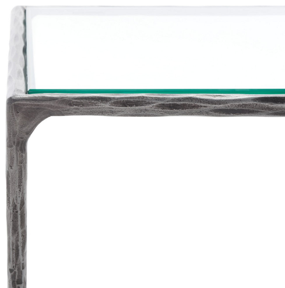 Safavieh Couture Debbie Square Metal Accent Table, Silver