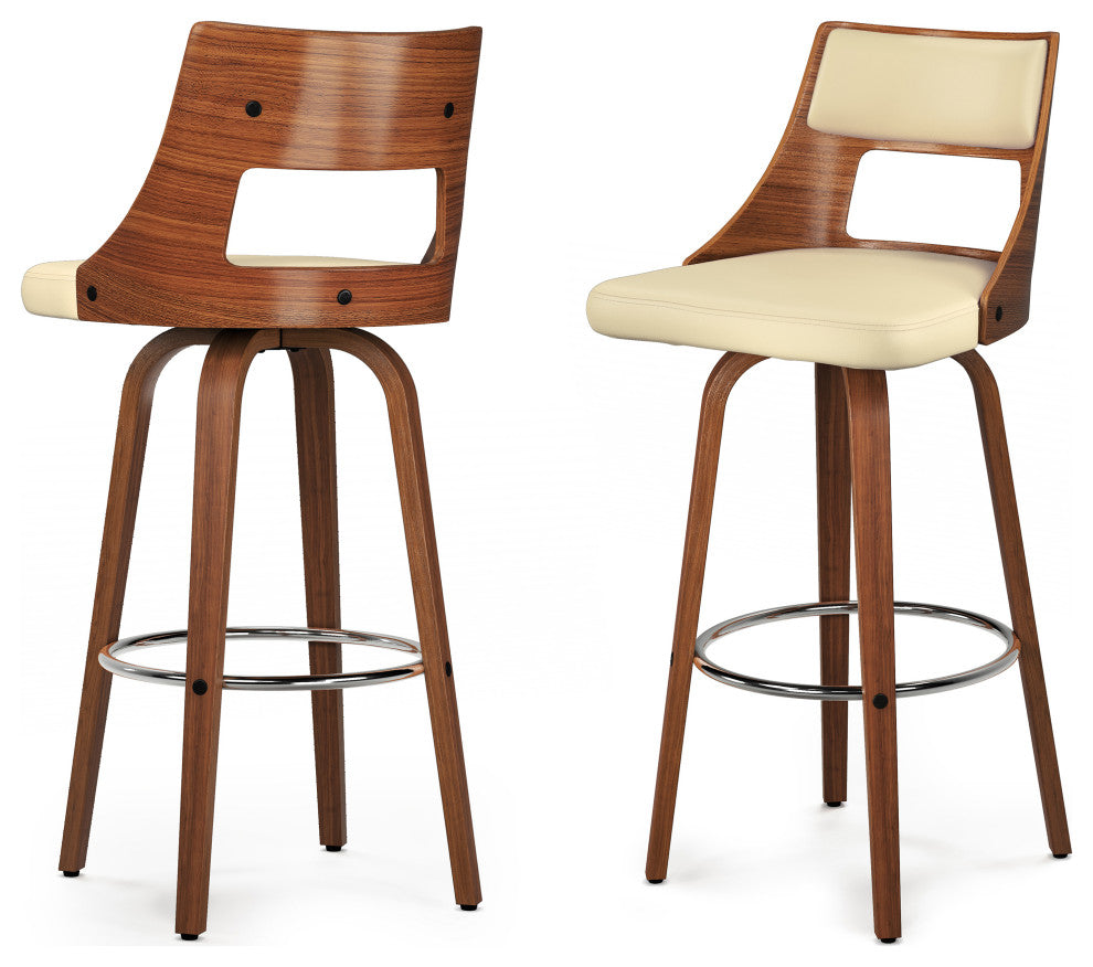 Dallyn Swivel Bar Stool, Set of 2, Cream