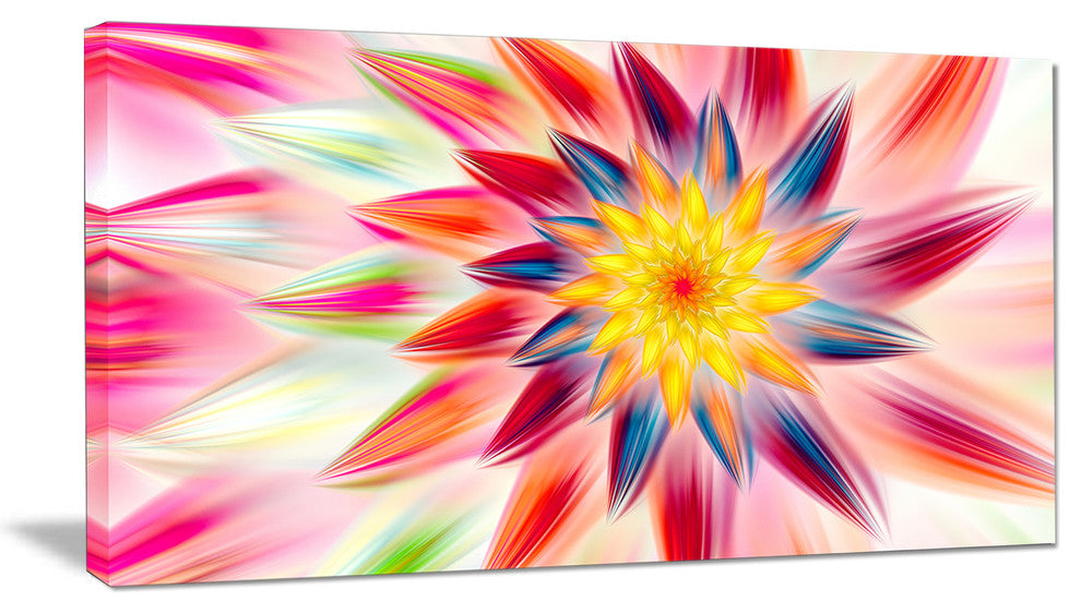 Pink Dancing Flower Petals, Floral Canvas Art Print, 32"x16"
