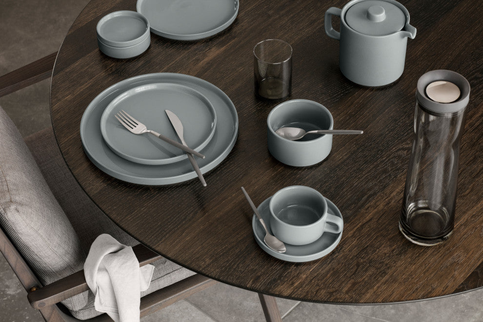 Pilar Plate, Set of 4, Pewter, Dark Gray, 5.5"