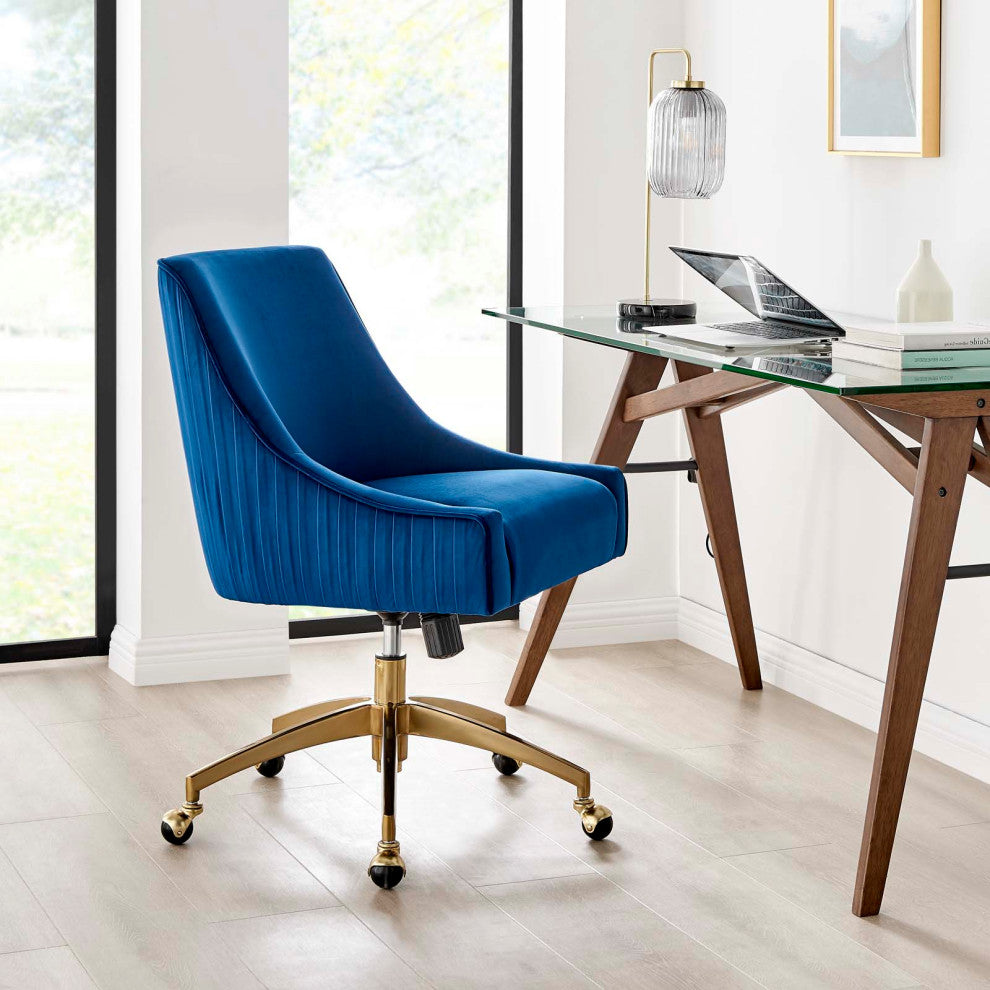 Side Dining Chair, Blue Navy, Velvet, Modern, Kitchen Cafe Bistro Hospitality