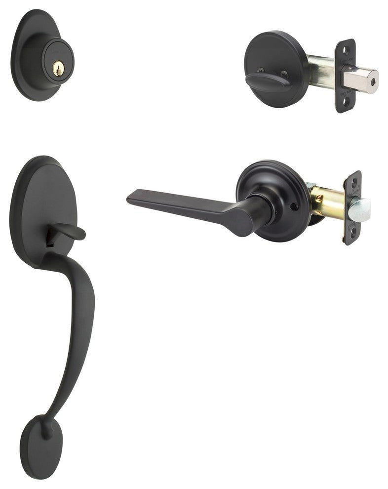 Active Handle Set, Zane Lever Interior Trim, Black