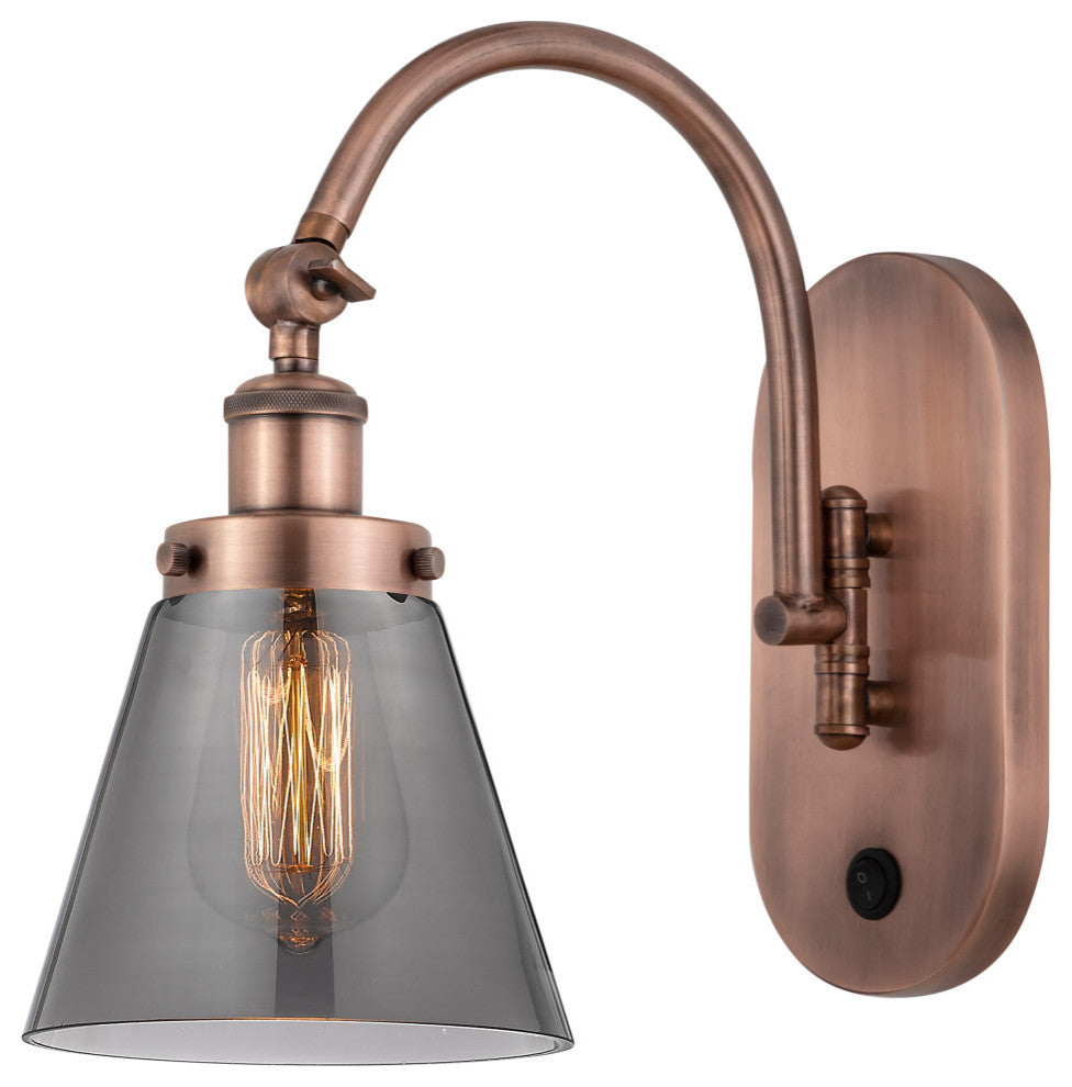 Cone Sconce, Antique Copper, Plated Smoke, Plated Smoke
