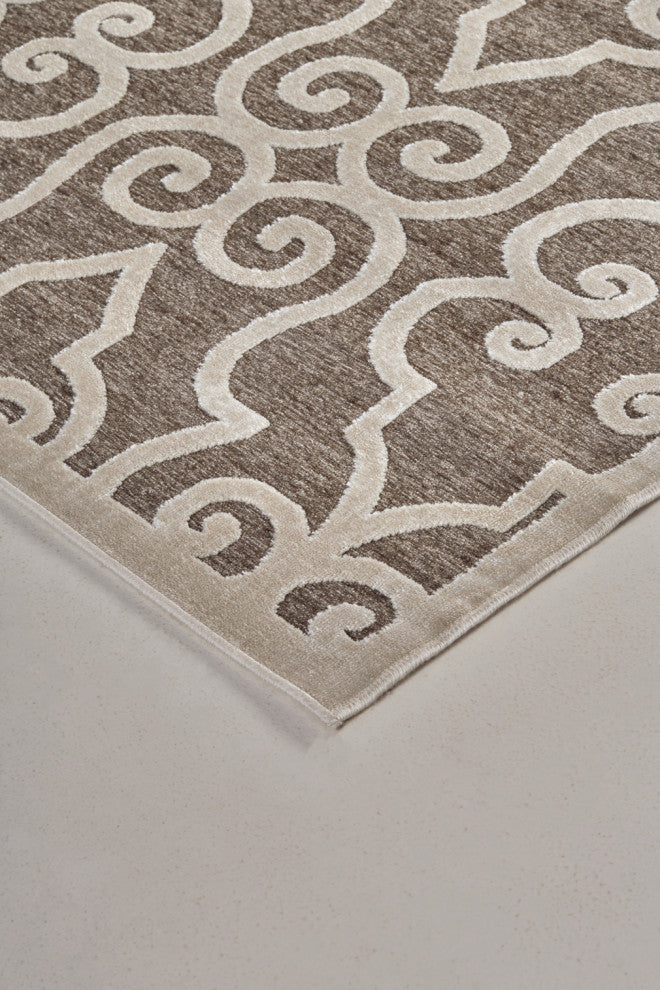 Weave & Wander Soho Zam Soft Chenille Rug, Gray/Ivory, 5'3"x7'6"