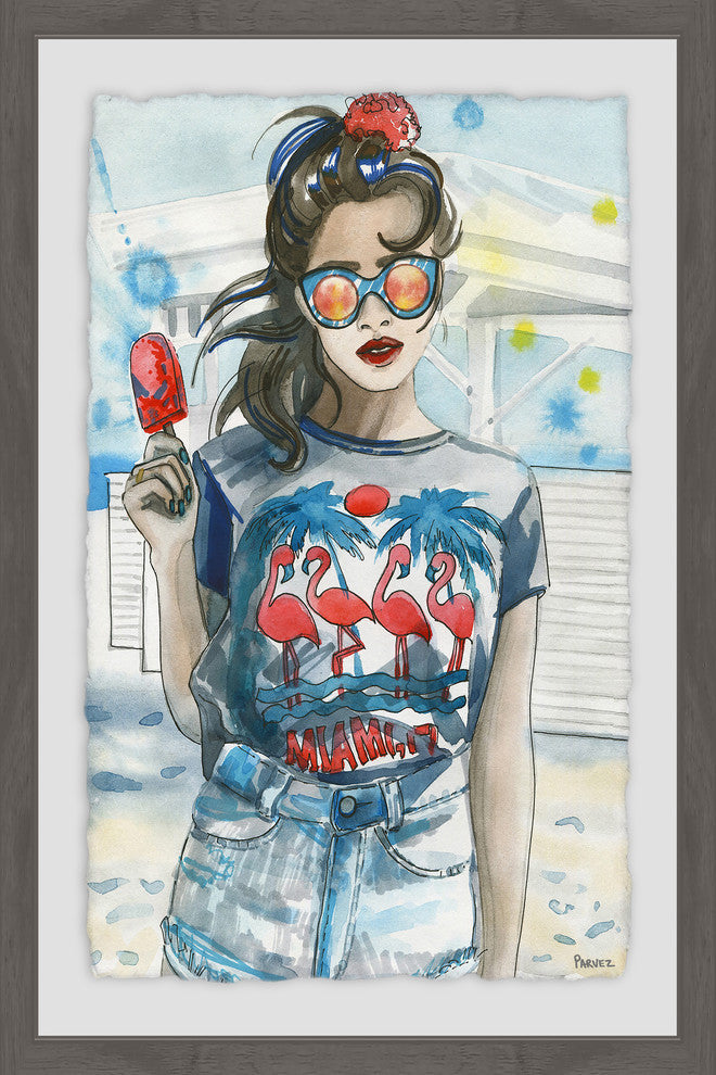 "Popsicle Fashion" Framed Painting Print, 12"x18"