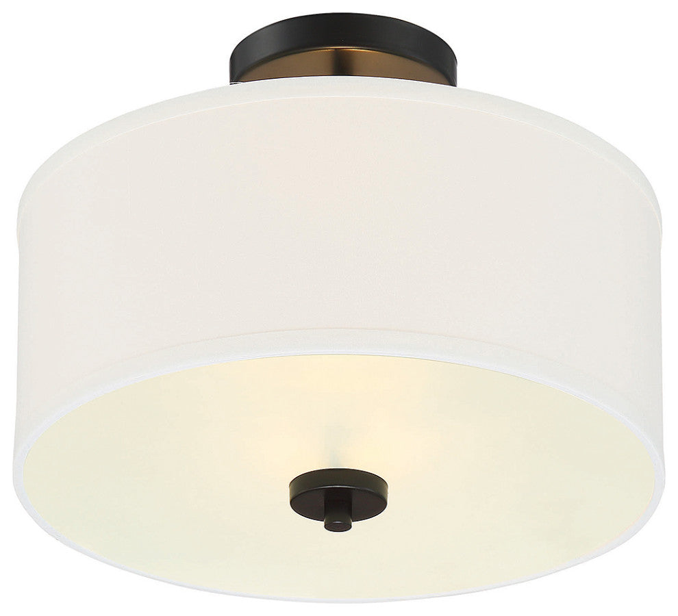 Savoy House Meridian 2 Light Semi-Flush Matte Black