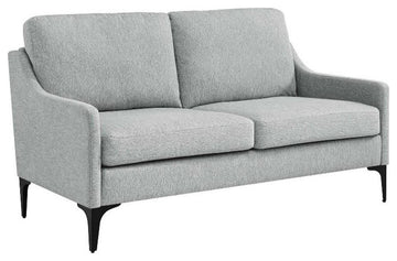 Modway Corland Upholstered Fabric and Metal Loveseat in Light Gray