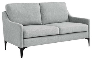 Modway Corland Upholstered Fabric and Metal Loveseat in Light Gray