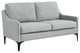 Modway Corland Upholstered Fabric and Metal Loveseat in Light Gray