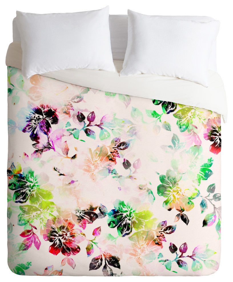 Deny Designs CayenaBlanca Romantic Flowers Duvet Cover - Lightweight