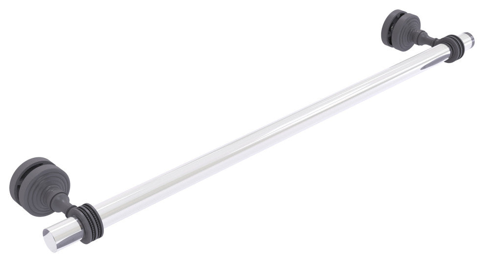 Pacific Grove 24" Shower Door Towel Bar with Dotted Accents, Matte Gray
