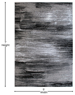 Rylan Collection Abstract Pattern Area Rug-Grey - 5' x 7'