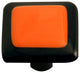 Art Glass Bordered Knob, Black Post, Black Border Opal Orange
