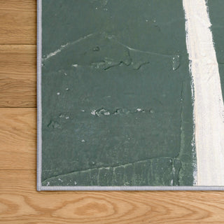 Green Grafica Abstract Art Area Rug, 7.5'x10.3'