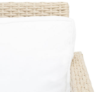 Safavieh Outdoor Garnen 4 Piece Living Set Beige/White Cushion
