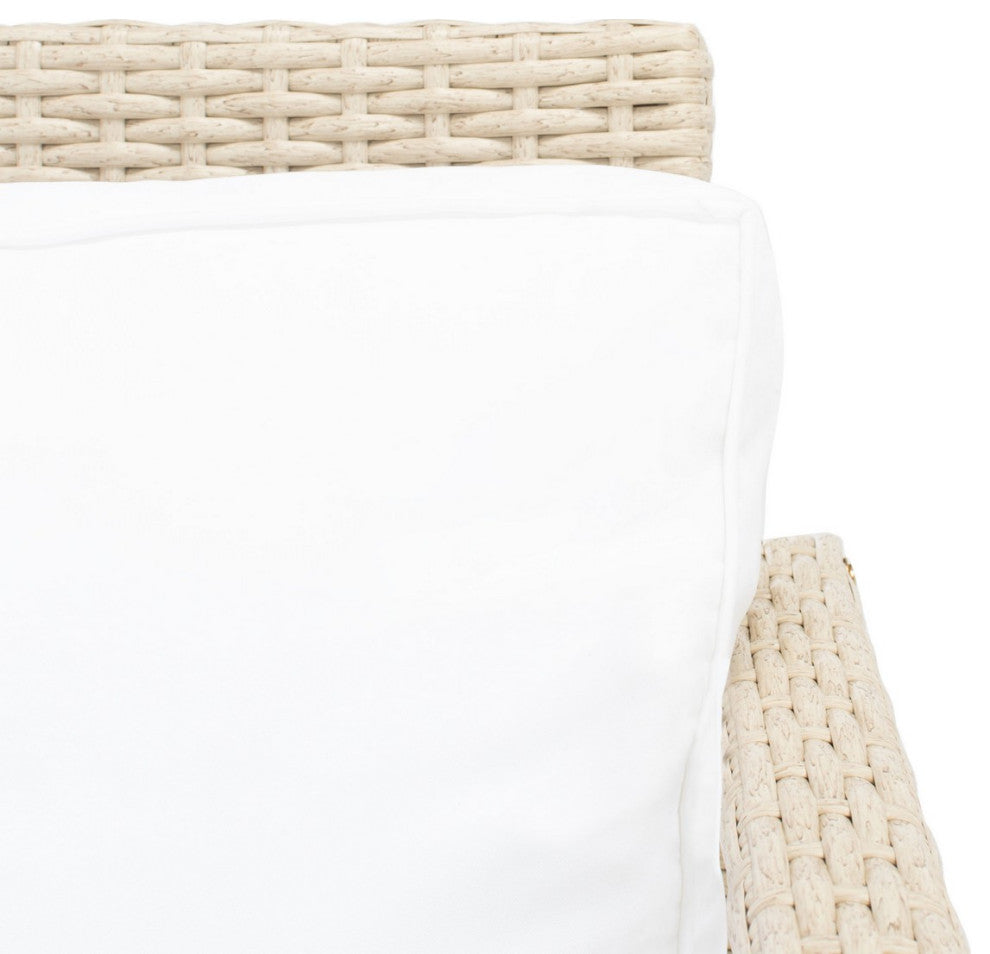Safavieh Outdoor Garnen 4 Piece Living Set Beige/White Cushion