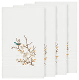 Linum Home Textiles Spring Time Embellished, White, Bath Towel, 4-Piece Set