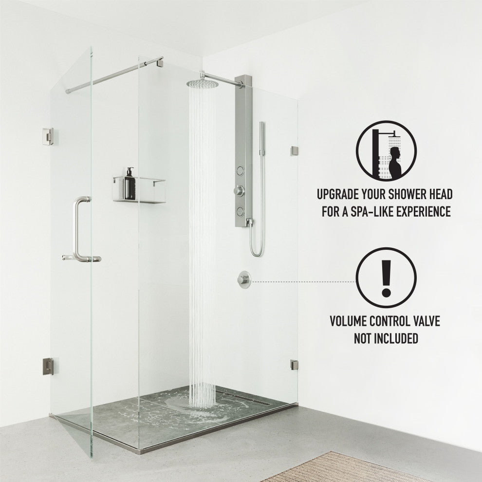 Gardenia 39" H x 4" W 2-Jet Retro Shower Panel with Round Shower Head, Stainless Steel