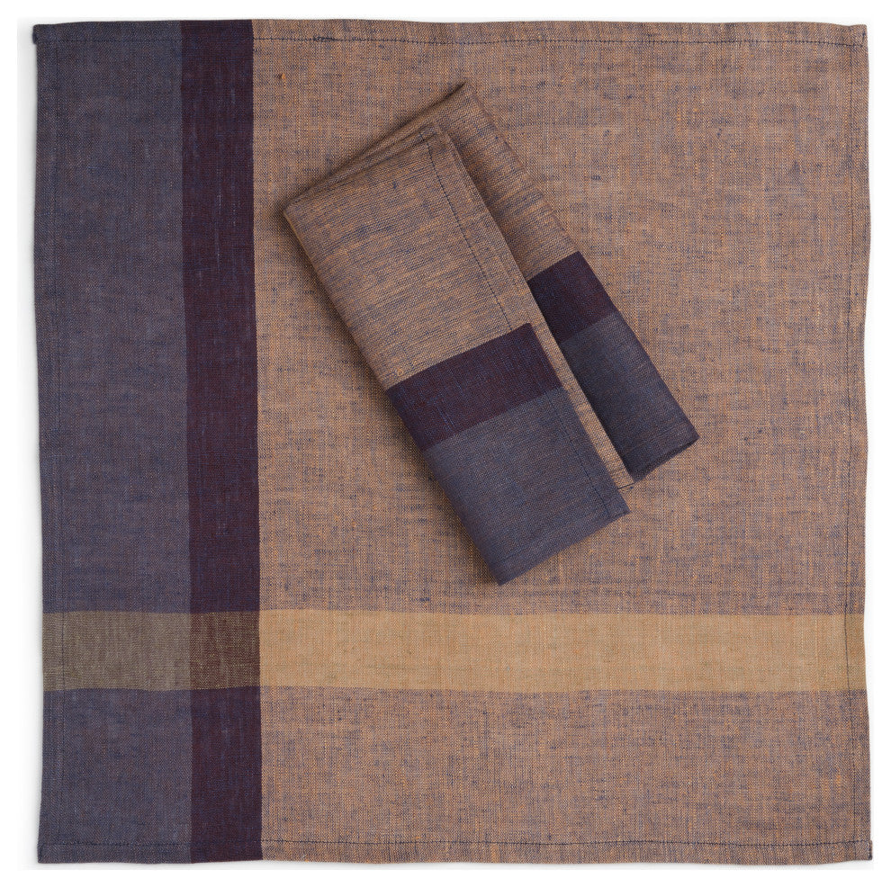 WILD RICE. Flax Linen Napkins. Set of 2. Handwoven