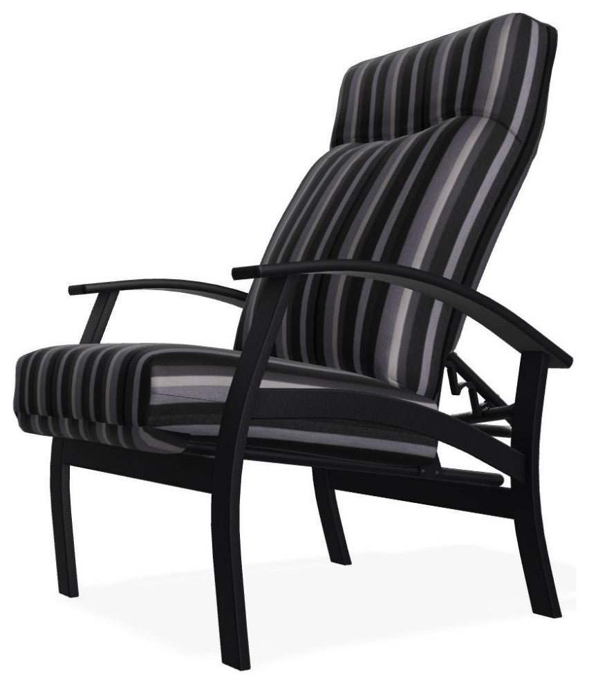 Belle Isle Cushion Outdoor Adjustable Back Chair, Sensory Granite/Black