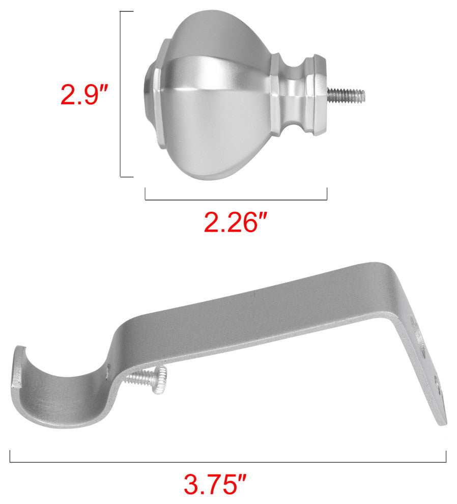 UTOPIA ALLEY 3/4 Inch Curtain Rod - Curtain Rods For Windows 48 to 86 Inch, Nickel