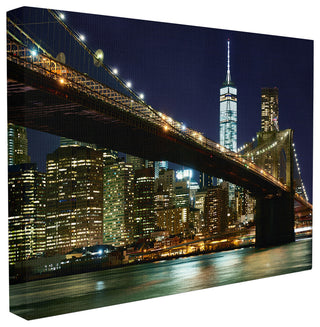New York At Night Canvas, 16"x1.5"x20"