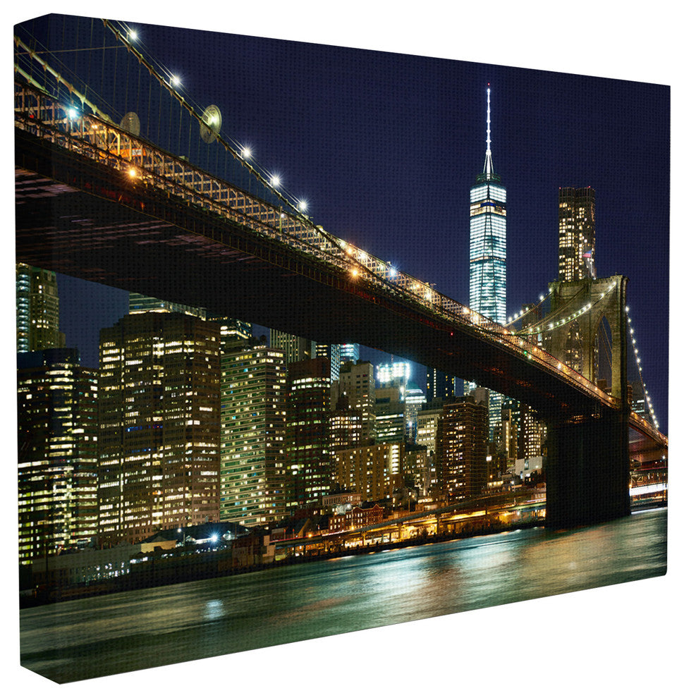 New York At Night Canvas, 16"x1.5"x20"