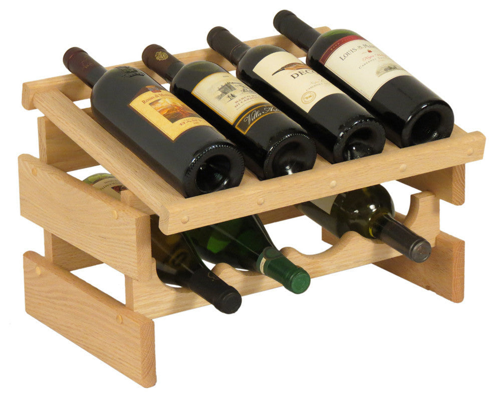 8 Bottle Dakota Wine Rack with Display Top, Unfinished