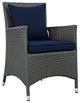 Canvas Navy Sojourn Dining Outdoor Patio Sunbrella Armchair